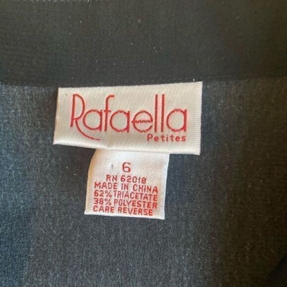 6P Rafaella Petites vintage black & white geometric long sleeve button up blouse - Picture 7 of 8